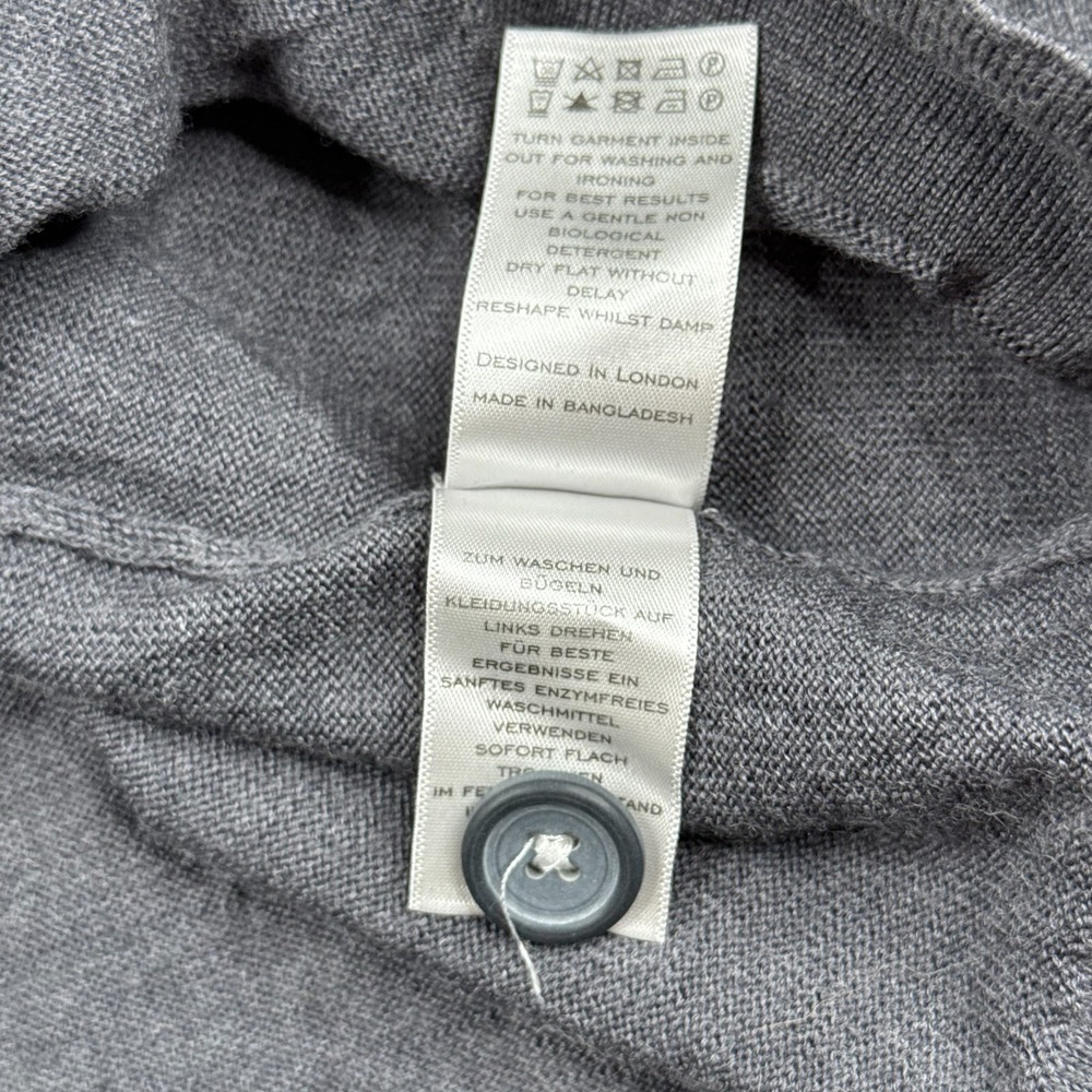 Charles Tyrwhitt Mens Gray Extra Fine Merino Wool Button Front Cardigans Size XL - Picture 4 of 7